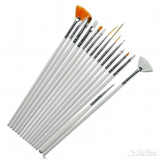 Набор кистей для дизайна ногтей, 15шт
