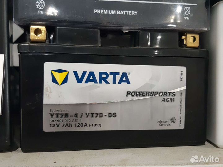 Аккумулятор Varta -7Ач YT7B-4 AGM 150/66/94