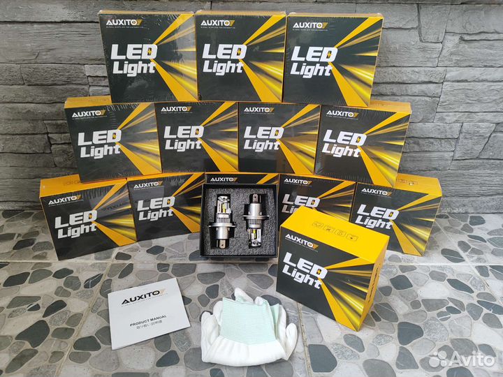 Светодиодные лампы led h4 auxito 100w