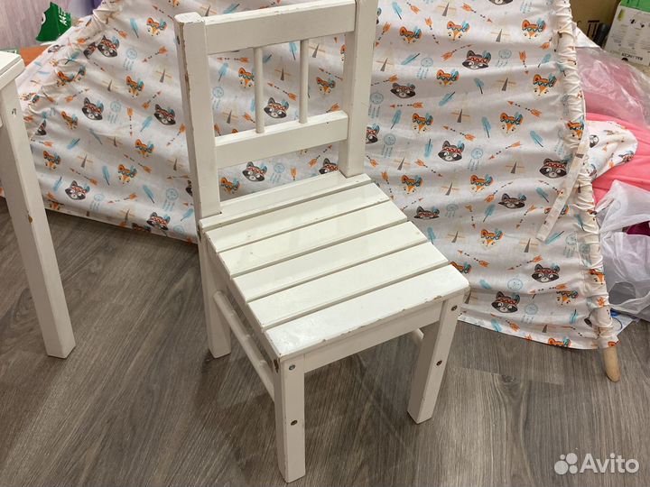 Детский столик и стульчик деревянный IKEA