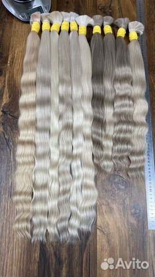 Натуральные волосы Славянка блонд волна