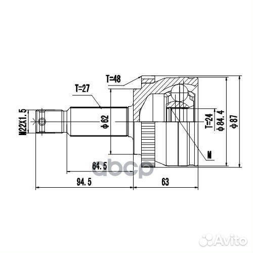 ШРУС наружный перед прав/лев CO-3769A;31101