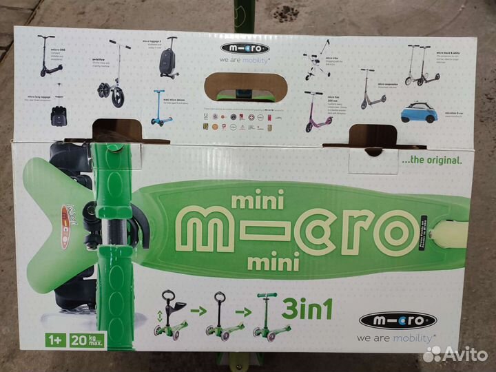 Самокат детский Micro Mini 3in1 green