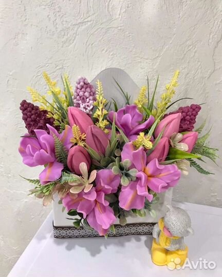 Весенние букеты из мыла