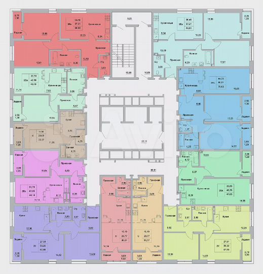 3-к. квартира, 68,6 м², 12/25 эт.
