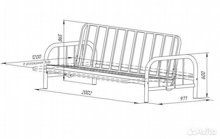 Металлическая кровать диван