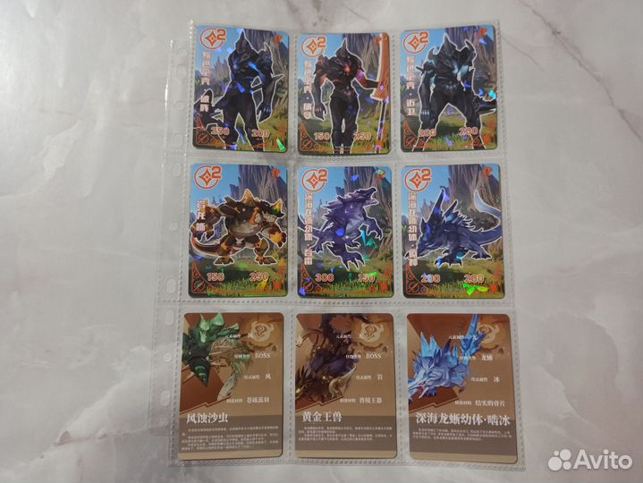 Коллекционные карточки Геншин Импакт мобы,монстры