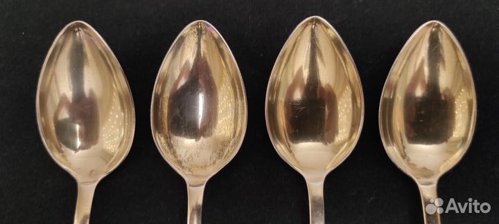 Чайные ложки 4шт эмаль серебро 875 СССР