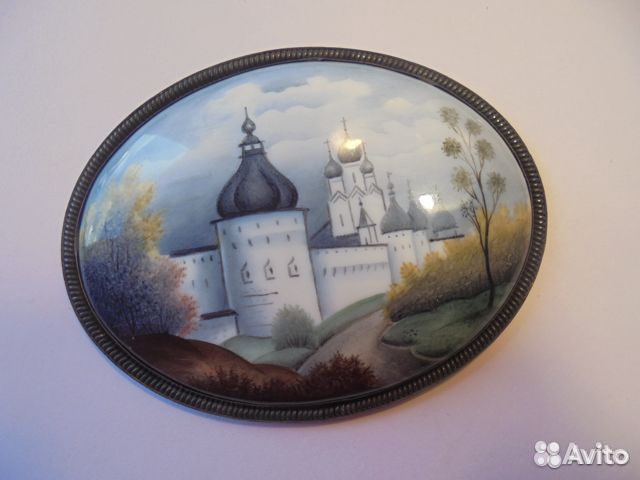 Финифть Панно овальное Ростовский кремль скань