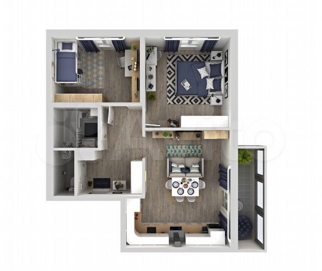 2-к. квартира, 55,1 м², 14/15 эт.