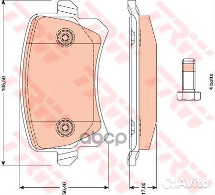 GDB1763 FDB4058 5N0698451 колодки дисковые з VW