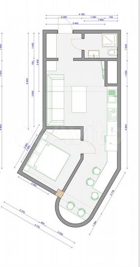 2-к. квартира, 49,8 м², 7/10 эт.