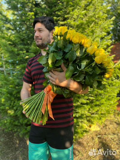 101 жёлтая роза в Новосибирске