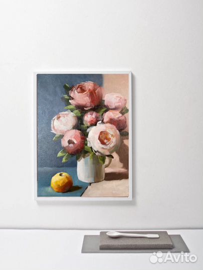 Картина маслом пионы