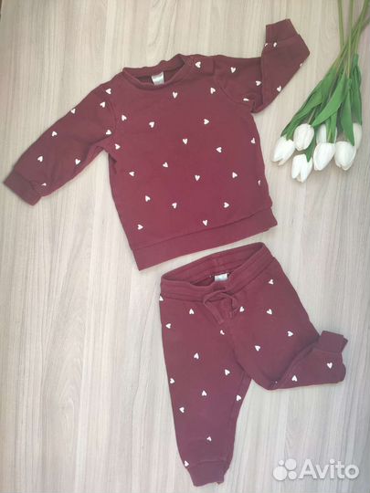 Костюм для девочки (штаны + лонгслив) H&M 80