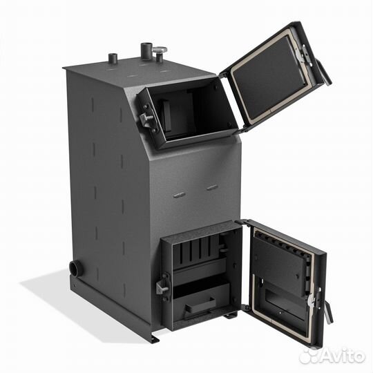 Твердотопливный котёл с увеличенной топкой