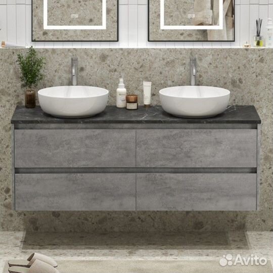 Мебель для ванной BelBagno Kraft-1400-4C-KEP-140-2-MNO Cemento Grigio