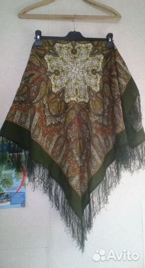 Павловопосадский платок Созерцание шерсть