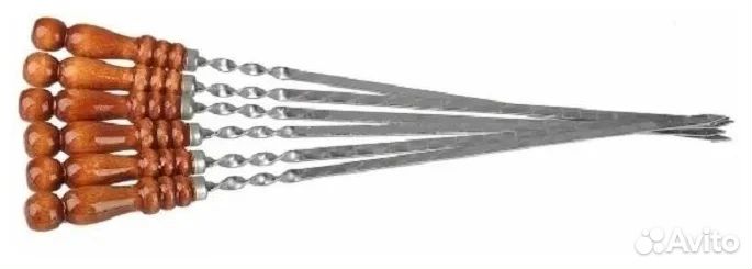 Набор шампуров Элит Малый в коробе кожзам 6 шампур