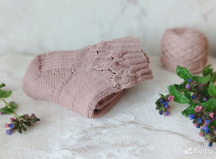 Летние вязаные носочки ручной работы из хлопка