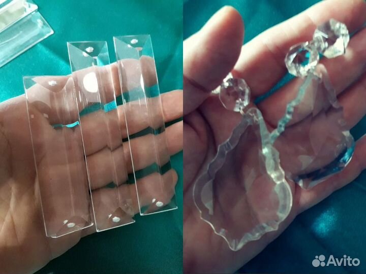 Хрустальные подвески, висюльки, листья, багеты