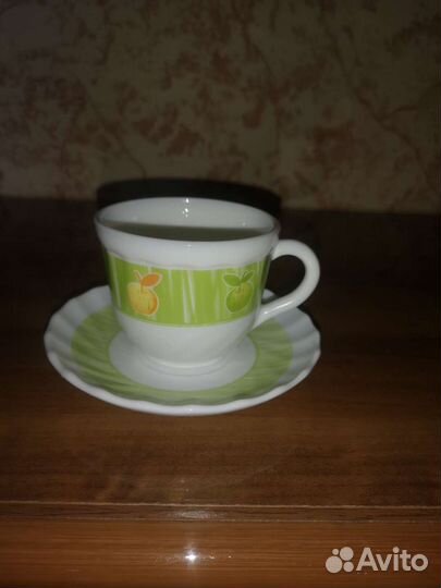Чашка с блюдцем костяной фарфор