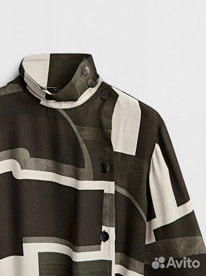 Комбинированное деловое платье Massimo Dutti