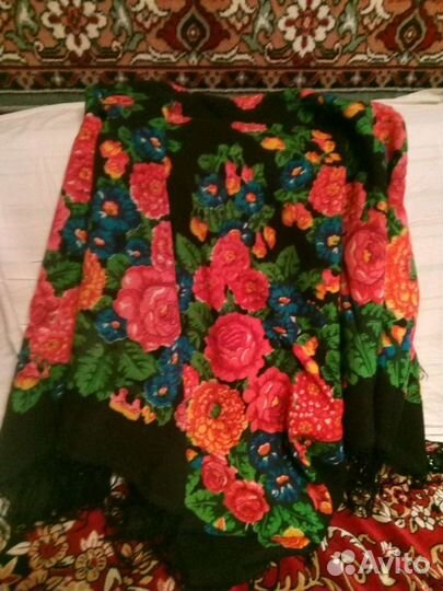 Платок шаль шерсть павловопосадский