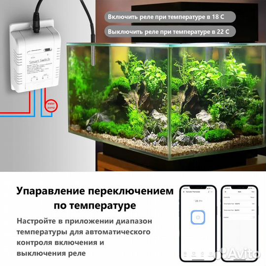 Реле питания в умный дом Tuya 16A, Wi-Fi контроль