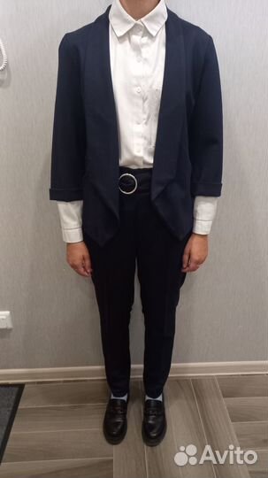 Для девочки в школу на 11-12л синего цвета