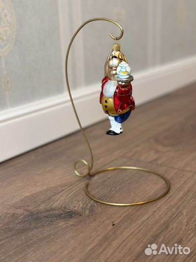 Елочная игрушка рэнифер собака с подносом