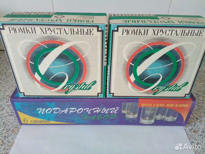 Новые наборы хрустальных стопок. СССР