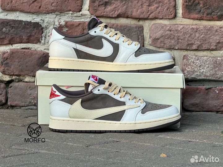 Кроссовки nike air jordan 1 low travis scott mocha