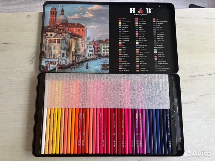 Набор цветных карандашей акварельных 72 шт новый