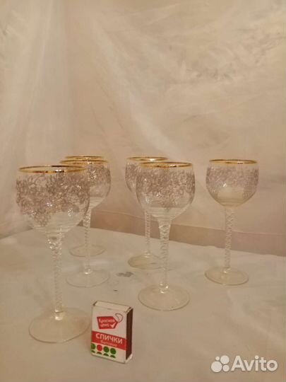 Фужеры виноград чехословакия Богемия времен СССР