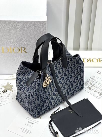 Dior сумка Toujours из жаккарда Denim Oblique