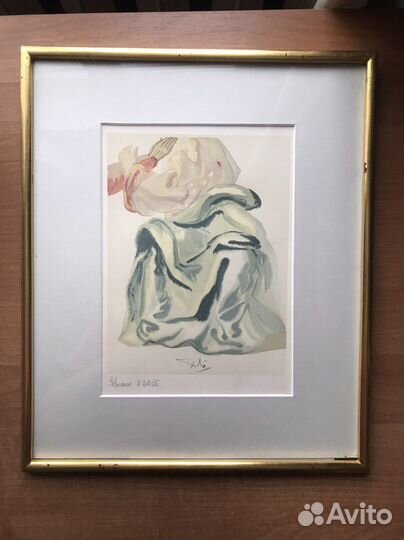 Сальвадор Дали литография автограф оригинал