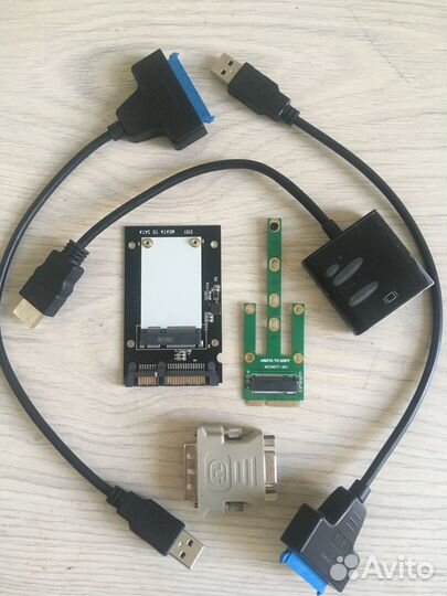 Переходник SATA m.2 ssd mSata VGA Dvi hdmi