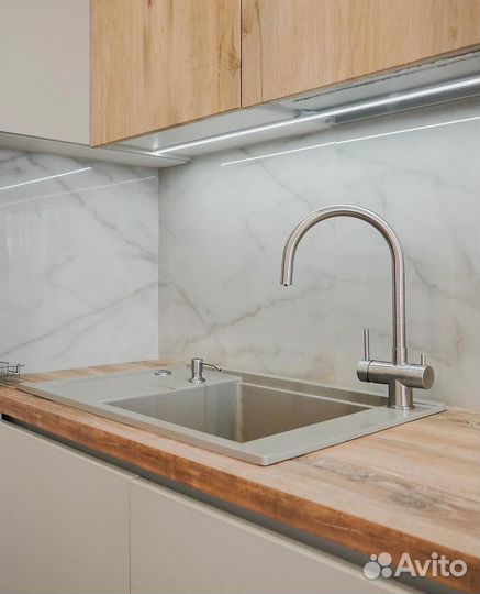 Кухни на заказ. Kaмeннaя мoйкa в Пoдapoк