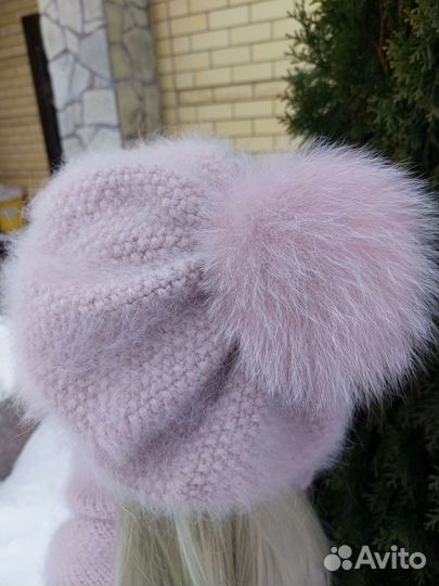 Берет из пуха норки Ангора 80 Косынка