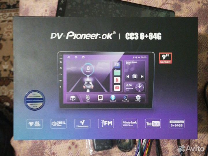 Автомагнитола DV-Pioneer. ok CC3, 2din (6+64 Gb, 9