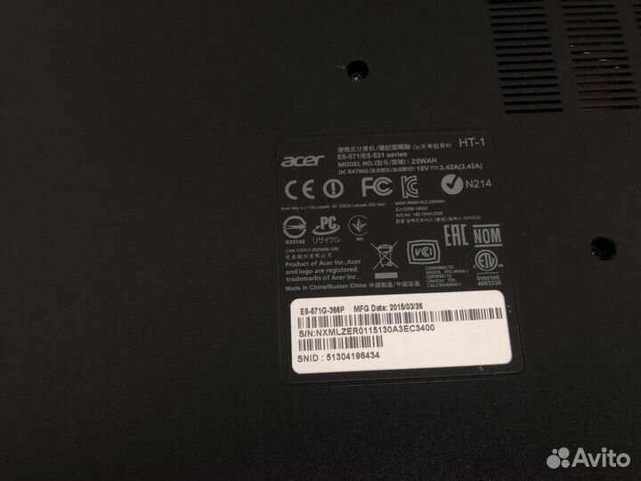 Ноутбук Acer aspire e5 571g
