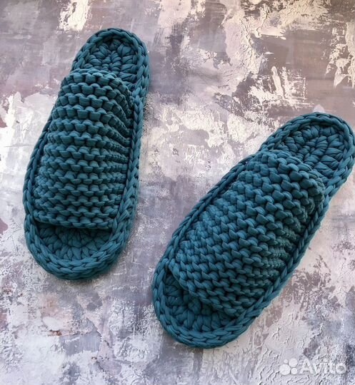 Тапочки из трикотажной пряжи