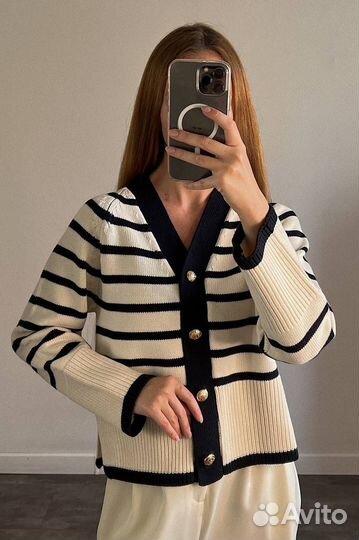 Кардиган Massimo Dutti черно-белый