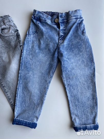 Джинсы укороченные для девочки 104-110