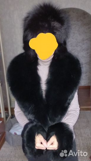 Комплект меховой, песец: воротник, шапка, манжеты