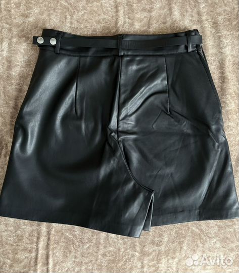 Кожаная юбка шорты