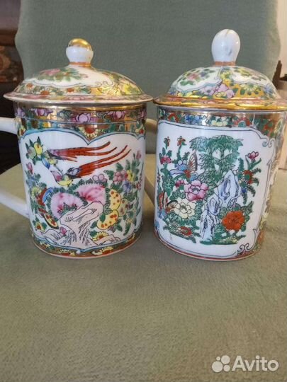 Китайские чайник, чайница, ваза, чашка