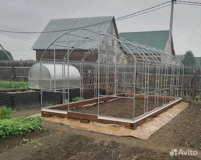 Теплица с сдвоенной дугой оцинкованная с