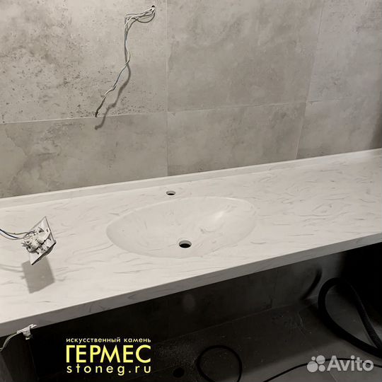 Стол Столешница с мойкой из камня для ванной m2